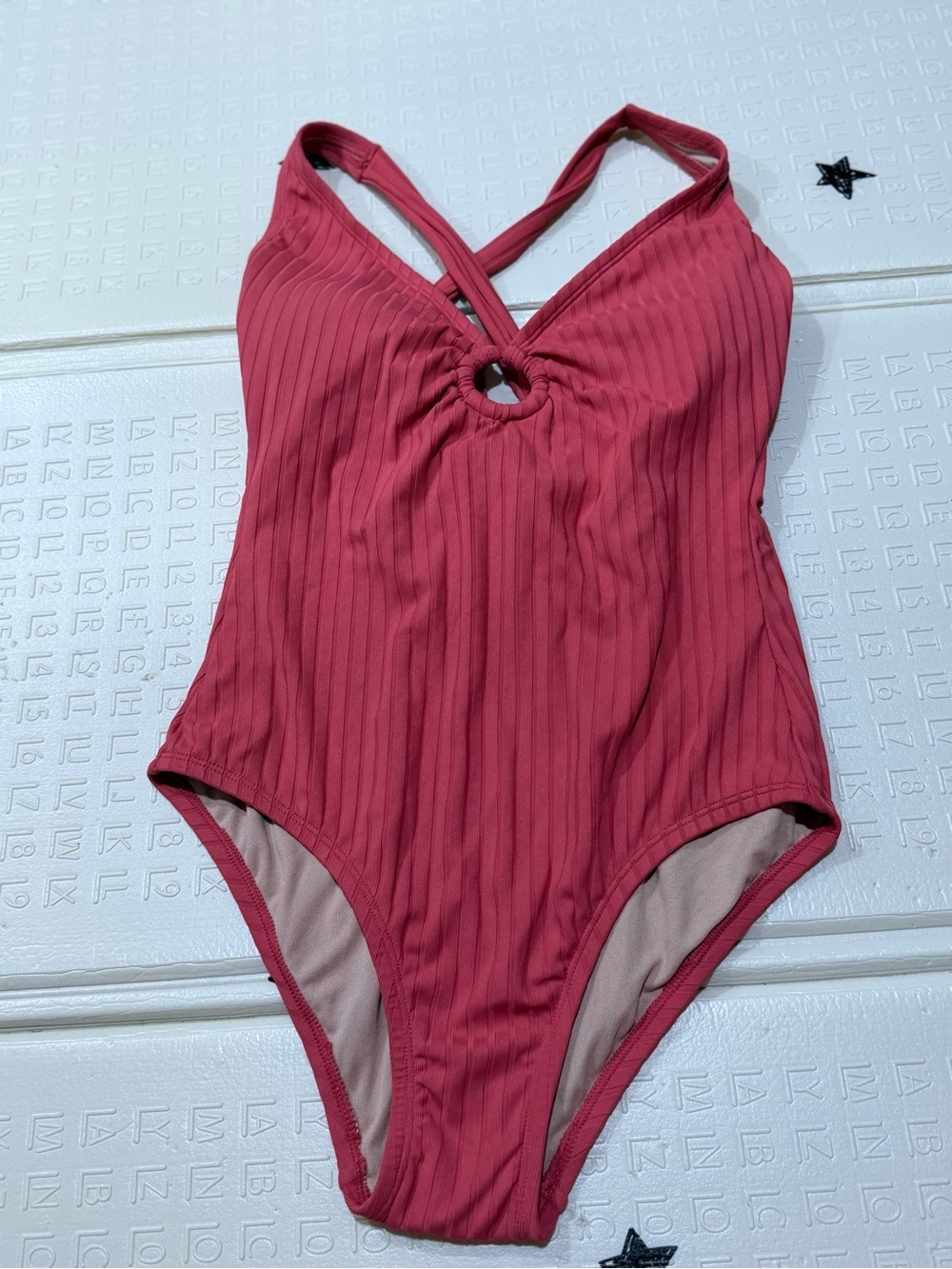 Kona Sol Ribbed One-Piece Swimsuit in Rose